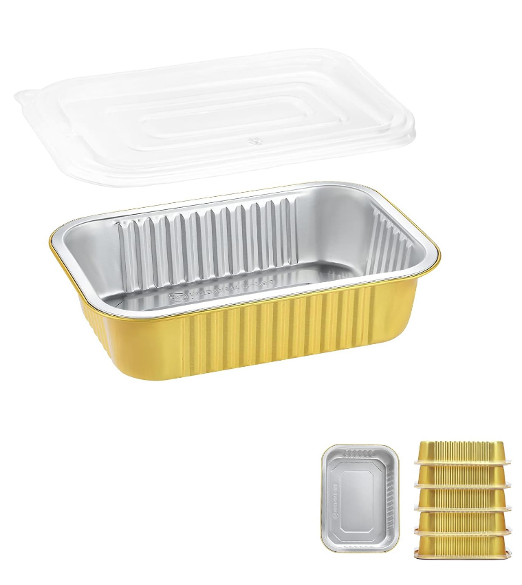 Aluminum Rectangle Food Container w/ Lid(330 * 295 *  60mm)-200 Pack