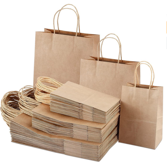 Kraft Paper bag w/ Handle L13''*H13''*D8''  (L330*H330*W200 MM) 120GSM-400 Pack