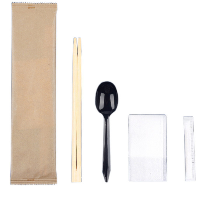 Disposable Cutlery Chopsticks Spoon Toothpick Napkin Set-350 Pack